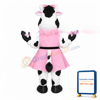 Cute Cartoon Cow Girl Mascot Costume