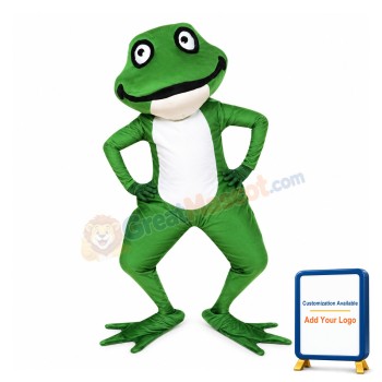 Lovely Green Frog Mascot Adult Costume