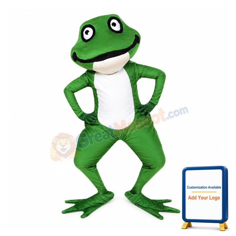 Lovely Green Frog Mascot Adult Costume