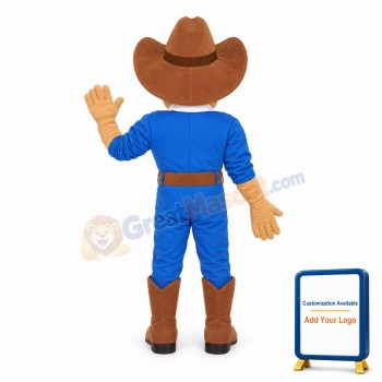 Blue Cowboy Mascot Costume