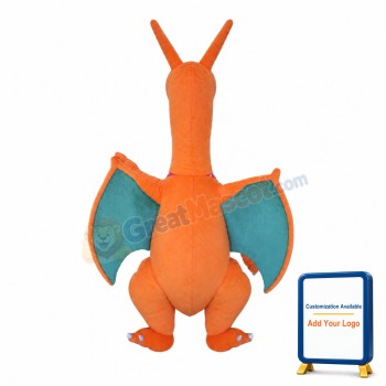 Fierce Cartoon Orange Dragon Mascot Costume