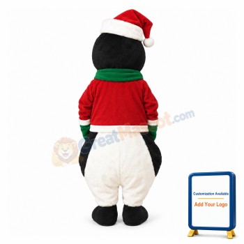 Cute Cartoon Christmas Penguin Mascot Adult Costume
