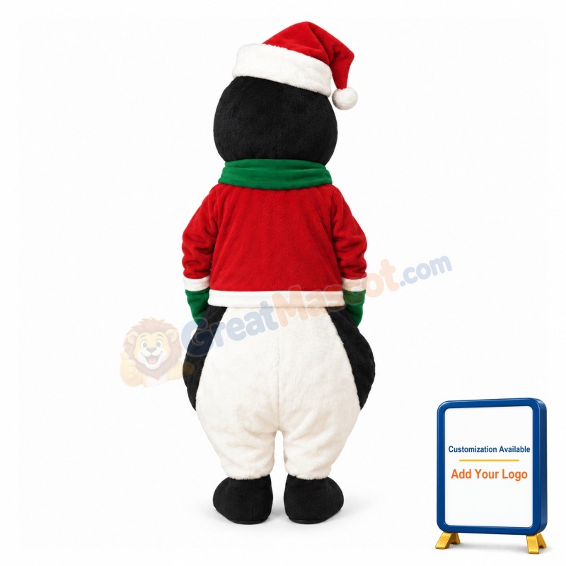 Cute Cartoon Christmas Penguin Mascot Adult Costume