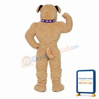 Beige Power American Bulldog Mascot Costume