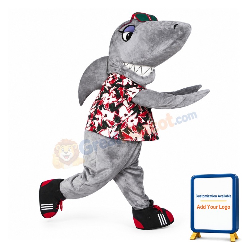 Stylish Gray Shark Mascot Costume