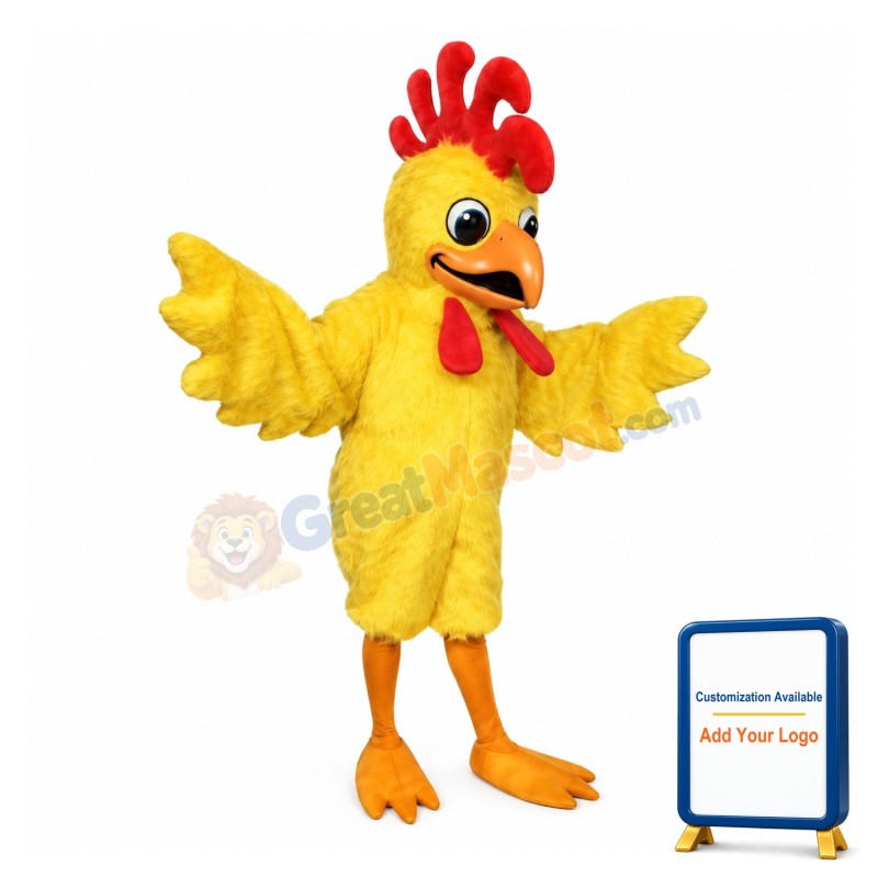 Lovely Yellow Rooster Mascot Costume