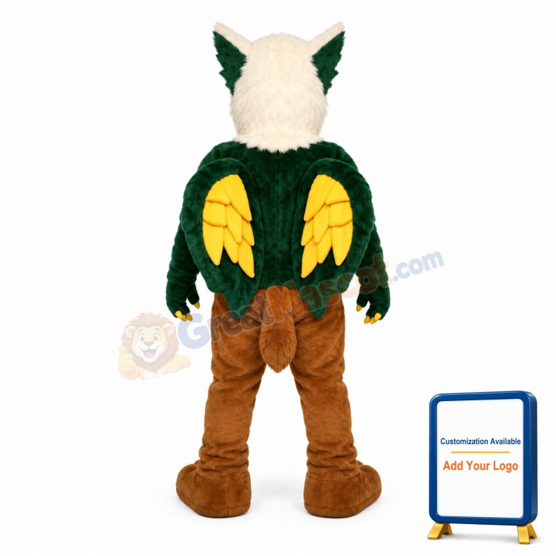 Angry Green Hippogriff Mascot Costume Cartoon Character
