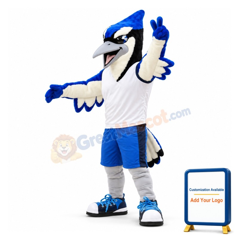 University Basketball Blue Jay Mascot Costume