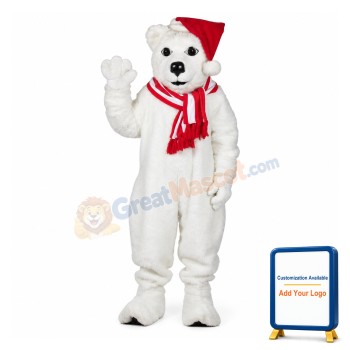 Christmas White Bear Mascot Costume