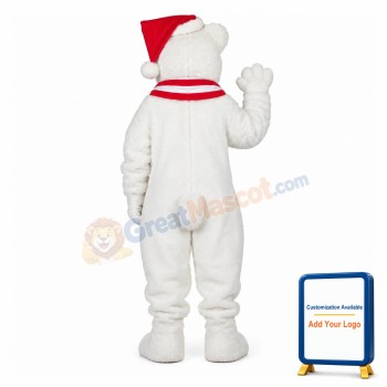 Christmas White Bear Mascot Costume