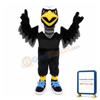 New Custom Made Black Eagle Mascot Adult Costume