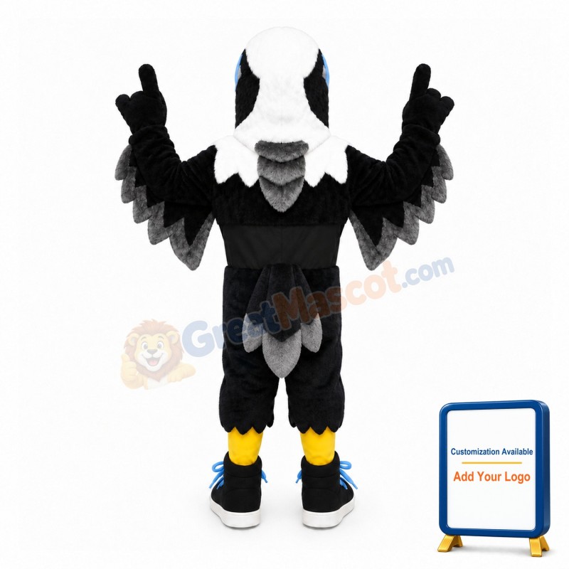 New Custom Made Black Eagle Mascot Adult Costume