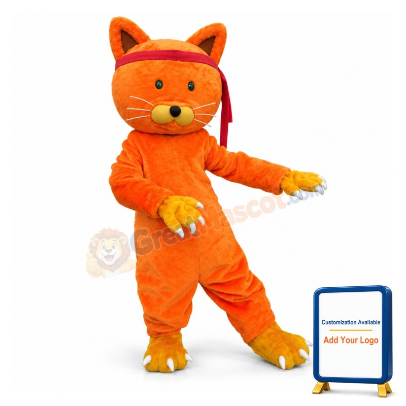 New Custom Made Cartoon Orange Cat Mascot Costume