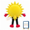 Smiling Cartoon Sun Mascot Costume With Sunglasses