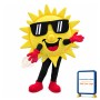 Smiling Cartoon Sun Mascot Costume With Sunglasses