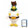 Long Fur Green Head Rooster Mascot Costume