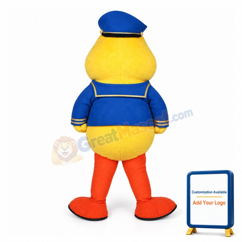 Cute Cartoon Papa Duck Captain Mascot Adult Costume