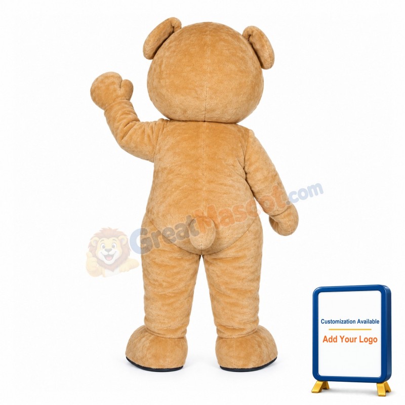 Curly Teddy Bear Mascot Adult Costume
