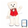 White Teddy Bear Lightweight Mascot Adult Costume