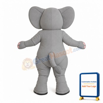Cute Gray Elephant Lightweight Mascot Adult Costume