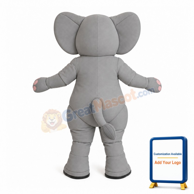Cute Gray Elephant Lightweight Mascot Adult Costume