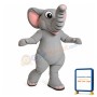 Cute Gray Elephant Lightweight Mascot Adult Costume