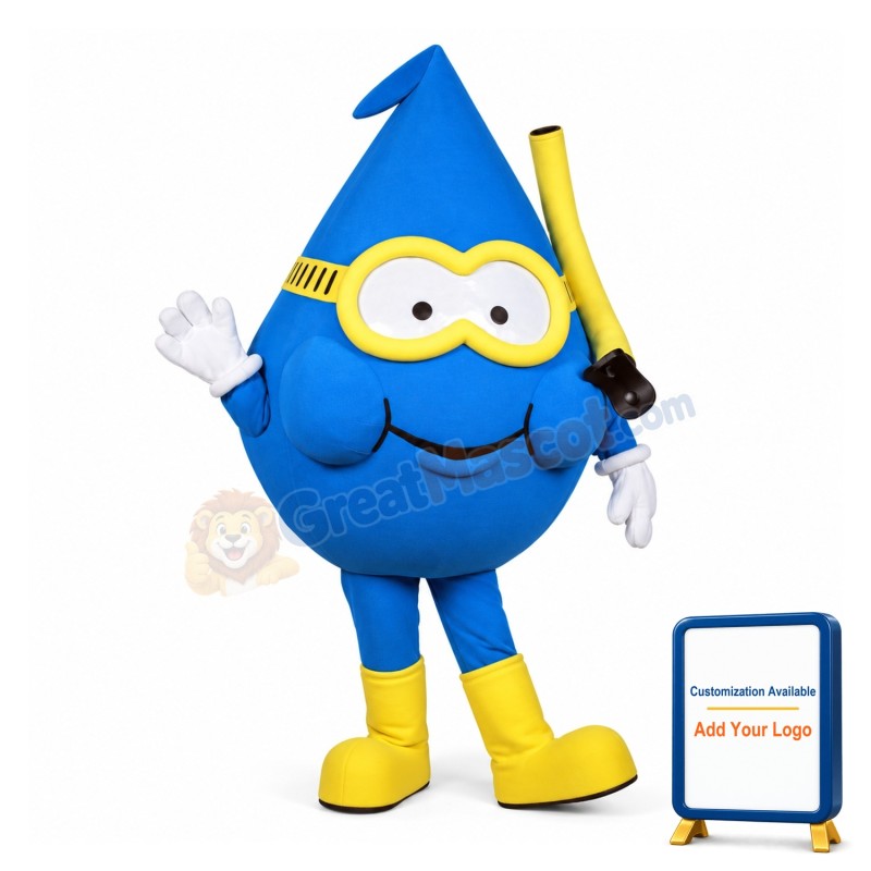 Cartoon Willie Water Drop Diver Lightweight Mascot Costume
