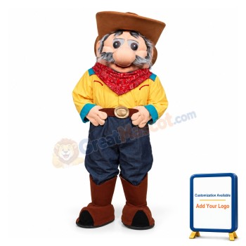 Amiable Old Cowboy Mascot Costume