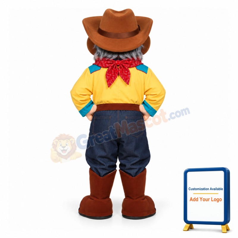 Amiable Old Cowboy Mascot Costume