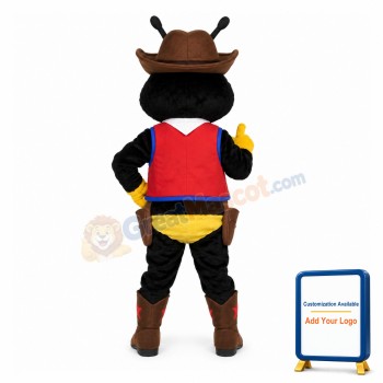 Lovely Cartoon Bee Cowboy Mascot Adult Costume