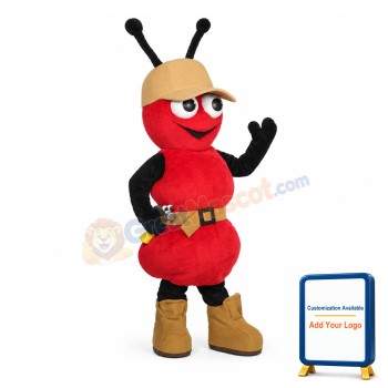Cartoon Red Ant Repairman Mascot Adult Costume