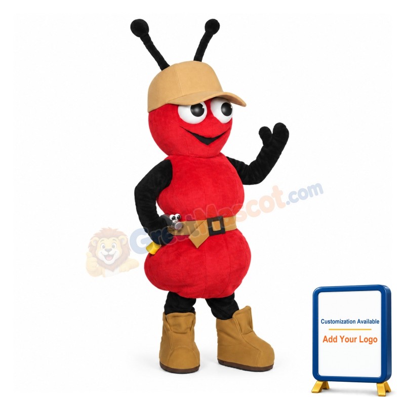 Cartoon Red Ant Repairman Mascot Adult Costume