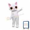 Cute White Cat Mascot Adult Costume