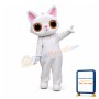 Cute White Cat Mascot Adult Costume
