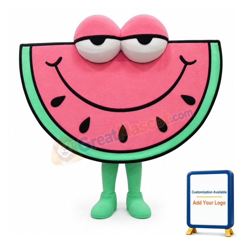 Lethargic Cartoon Pink Watermelon Mascot Adult Costume