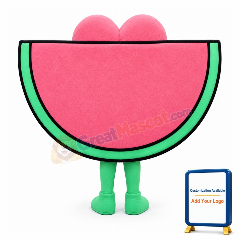 Lethargic Cartoon Pink Watermelon Mascot Adult Costume