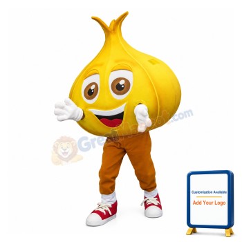 Cartoon Yellow Garlic Lightweight Mascot Adult Costume