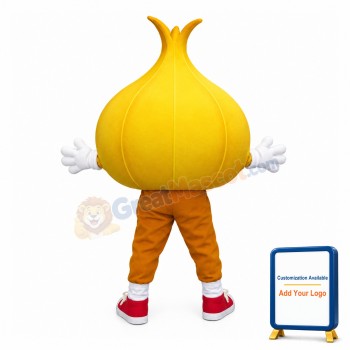 Cartoon Yellow Garlic Lightweight Mascot Adult Costume