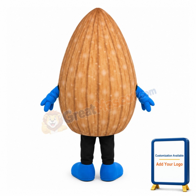 Cartoon Tall Almond Lightweight Mascot Adult Costume