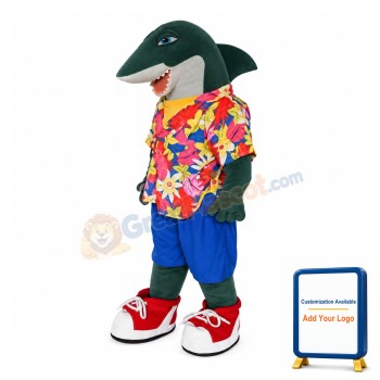 Beach Green Shark Mascot Costume