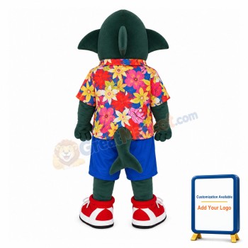 Beach Green Shark Mascot Costume
