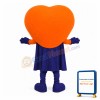Cartoon Orange Heart Superhero Mascot Costume