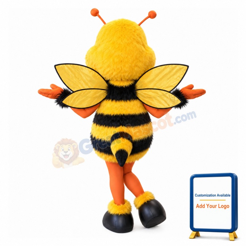 Lovely Honeybee Long Fur Mascot Costume