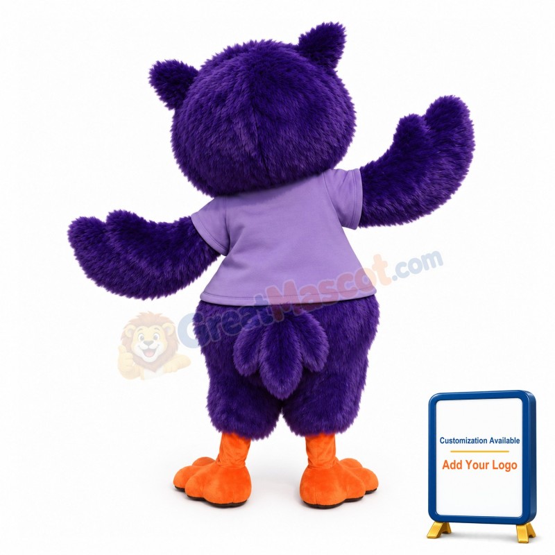 Cute Purple Owl Mascot Costume