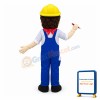 Smiling Construction Worker Mascot Costume