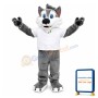 Lovely Grey Husky Dog Mascot Costume