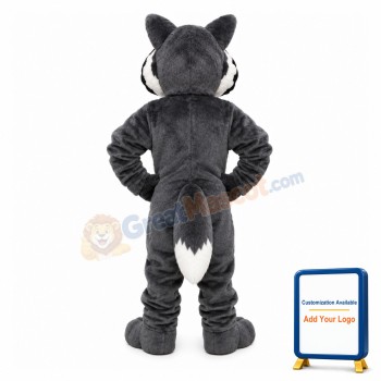 Thin Teeth Gray Tiger Mascot Adult Costume