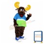 Friendly Brown Moose Mascot Adult Costume