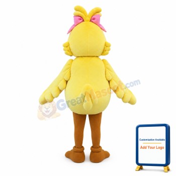 Graceful Cartoon Yellow Chicken Mascot Costume