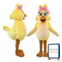 Graceful Cartoon Yellow Chicken Mascot Costume